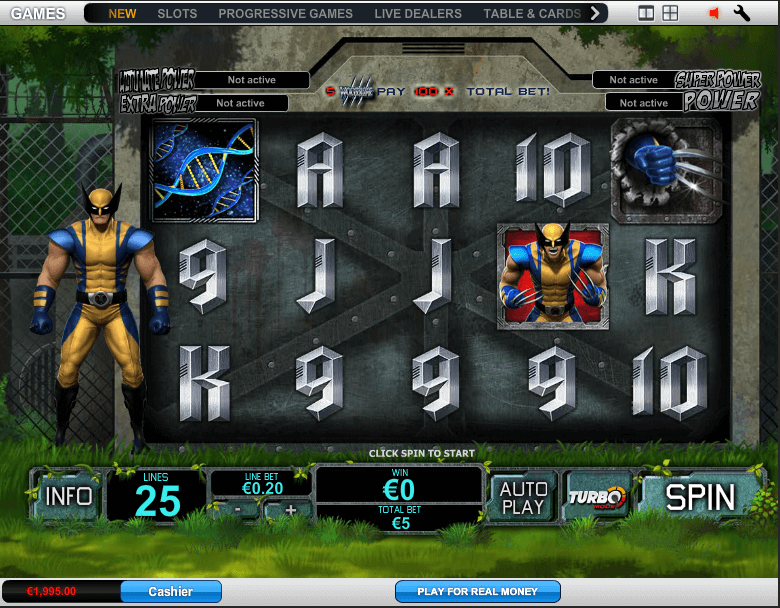 Wolverine Slot Spielen