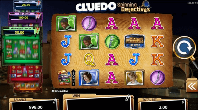 CLUEDO Spinning Detectives Slot mobil