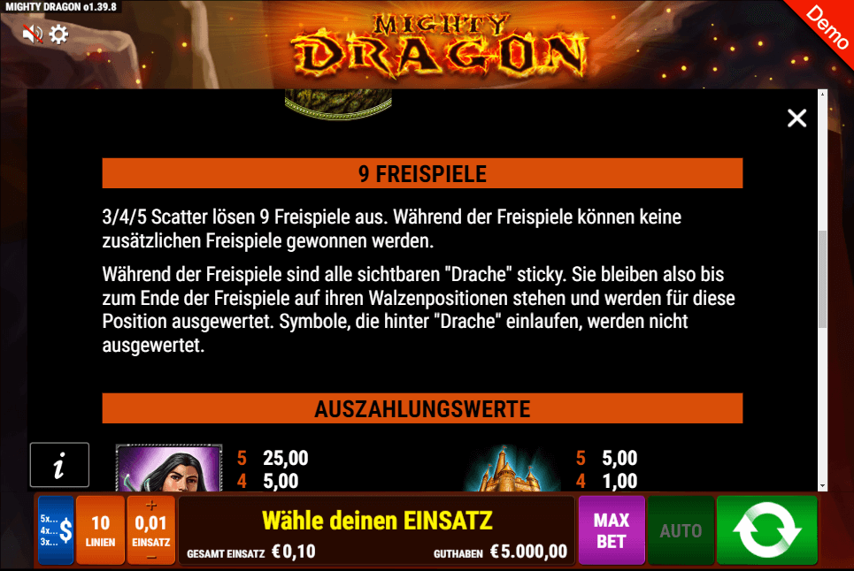 Mighty Dragon Freispiele